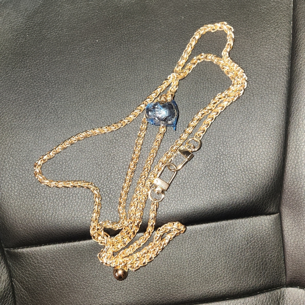 Elegant Gold and Blue Necklace